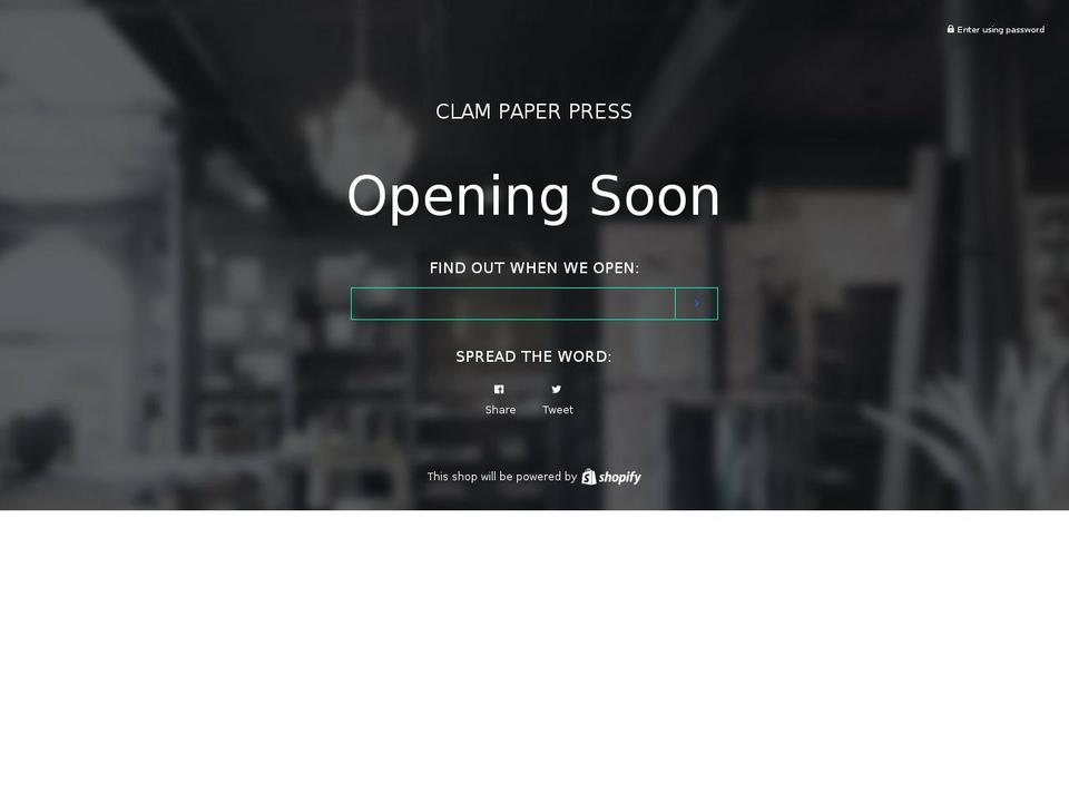 clampaperpress.com — Shopify storefront screenshot