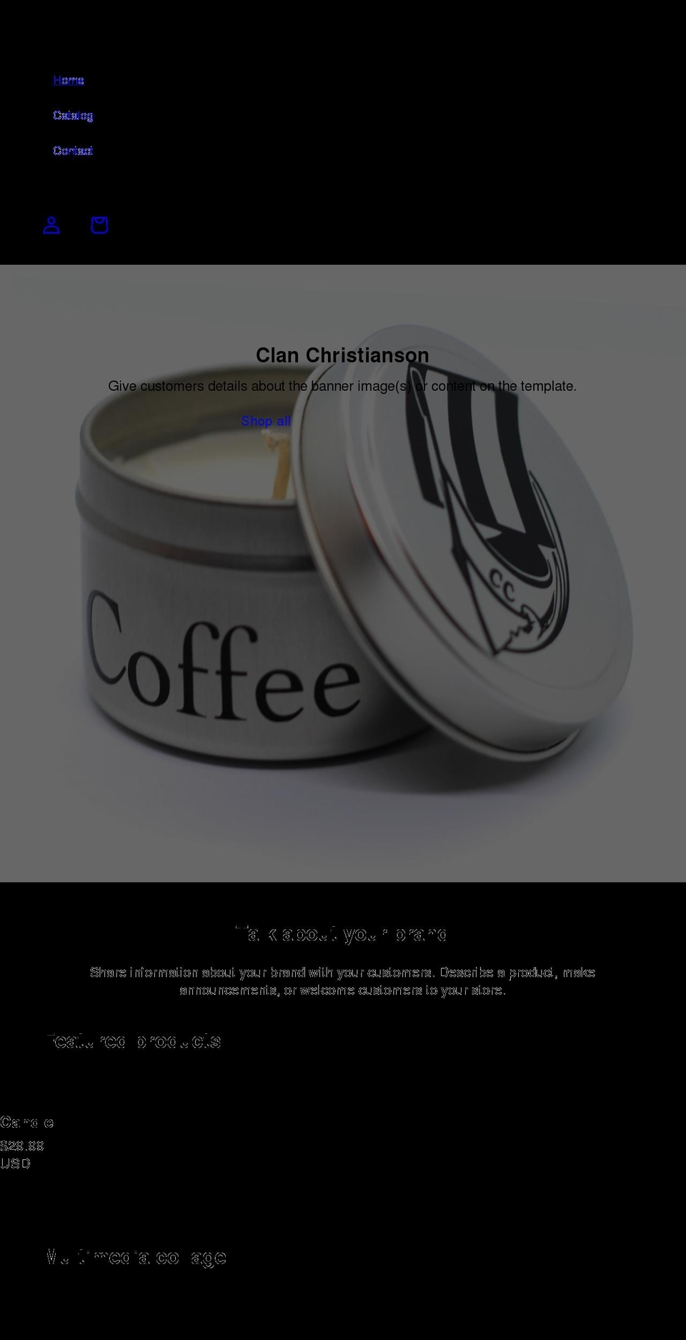 clanchristianson.com shopify website screenshot