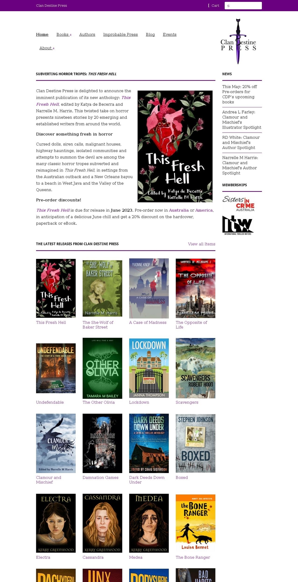 clandestinepress.net shopify website screenshot