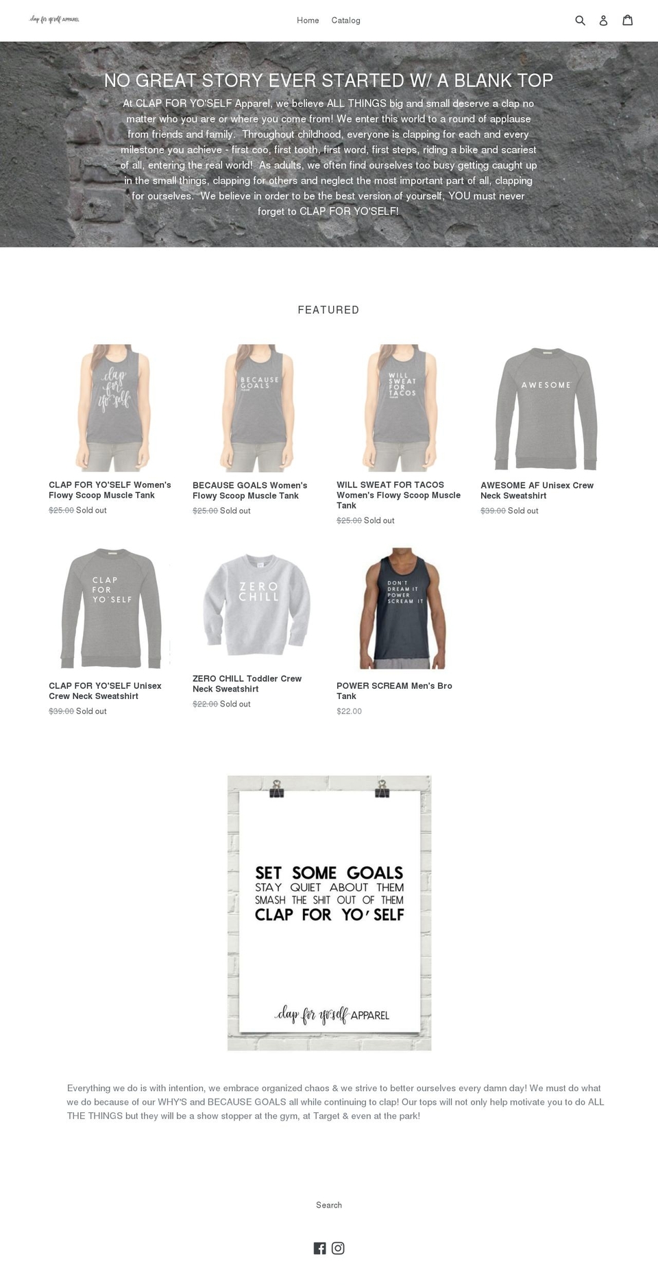 clapforyoself.com — Shopify storefront screenshot