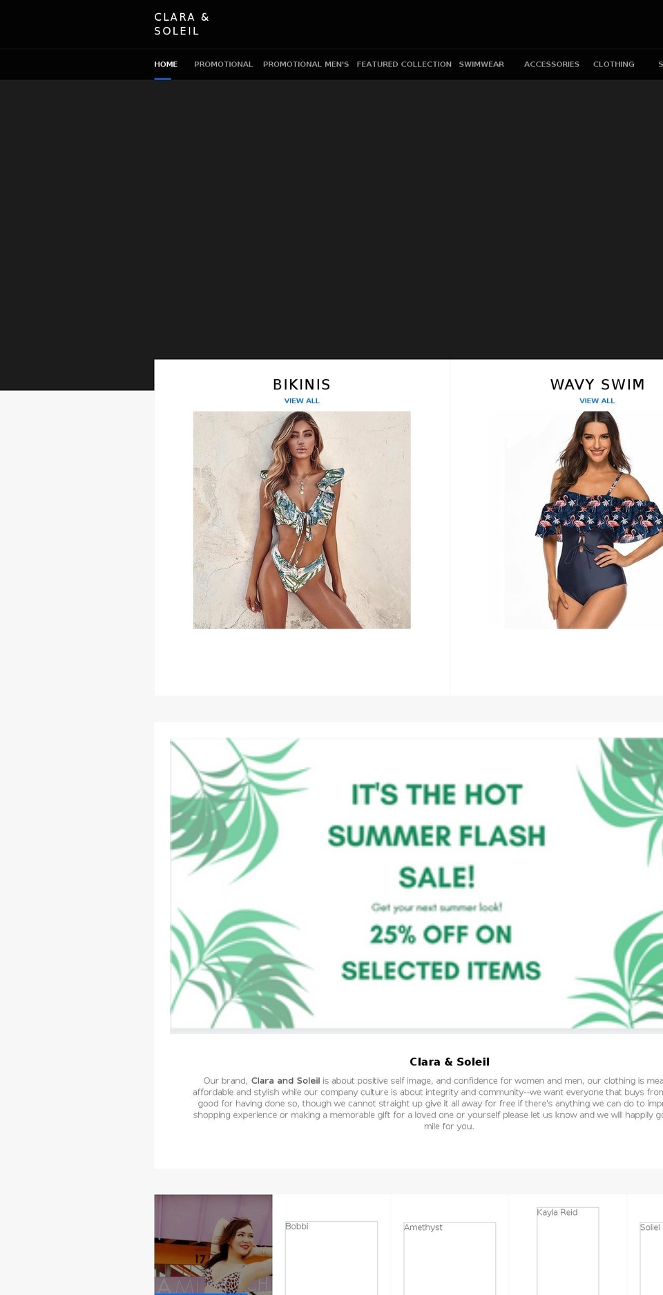 clara-soleil.com shopify website screenshot