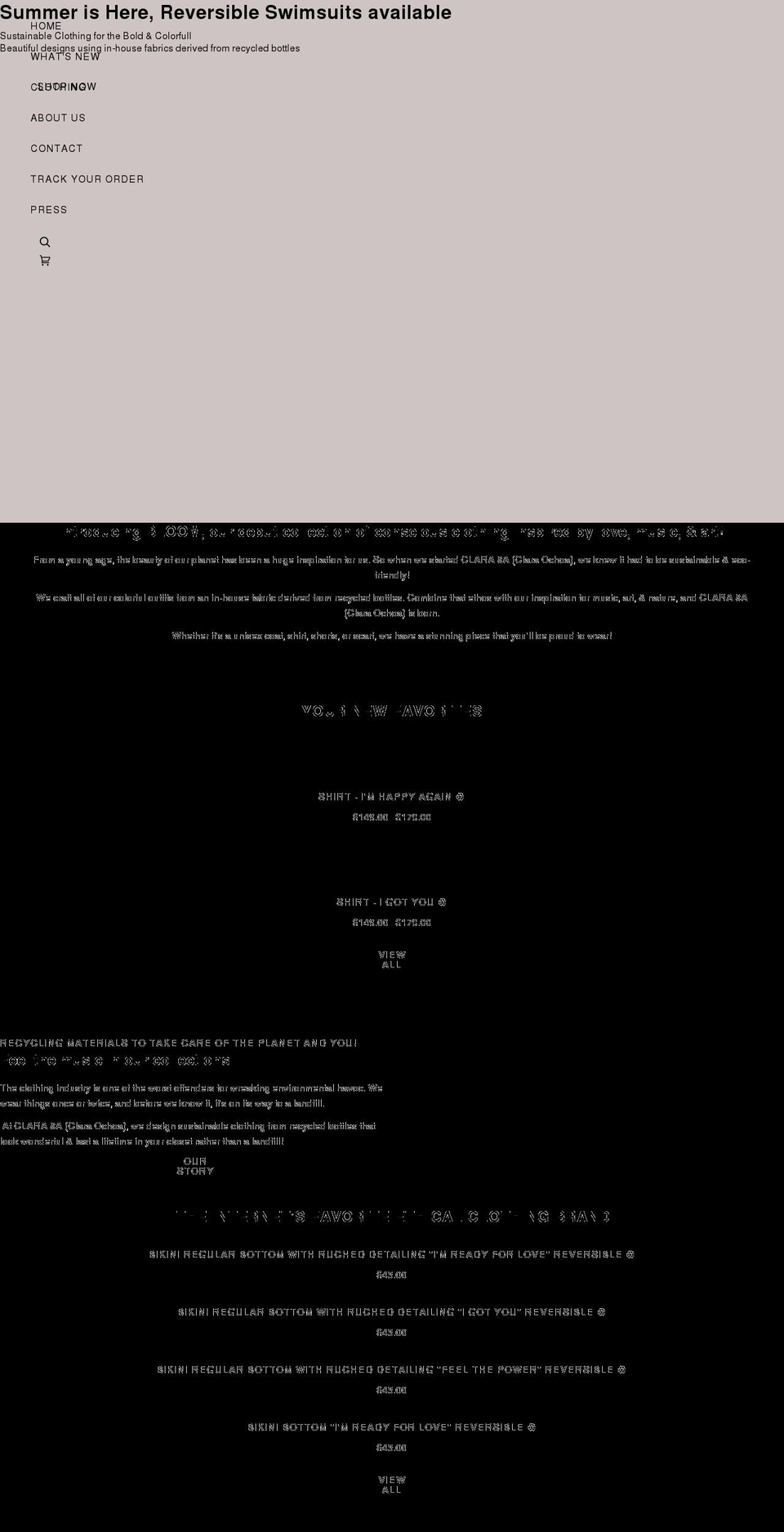 clara8a.com shopify website screenshot