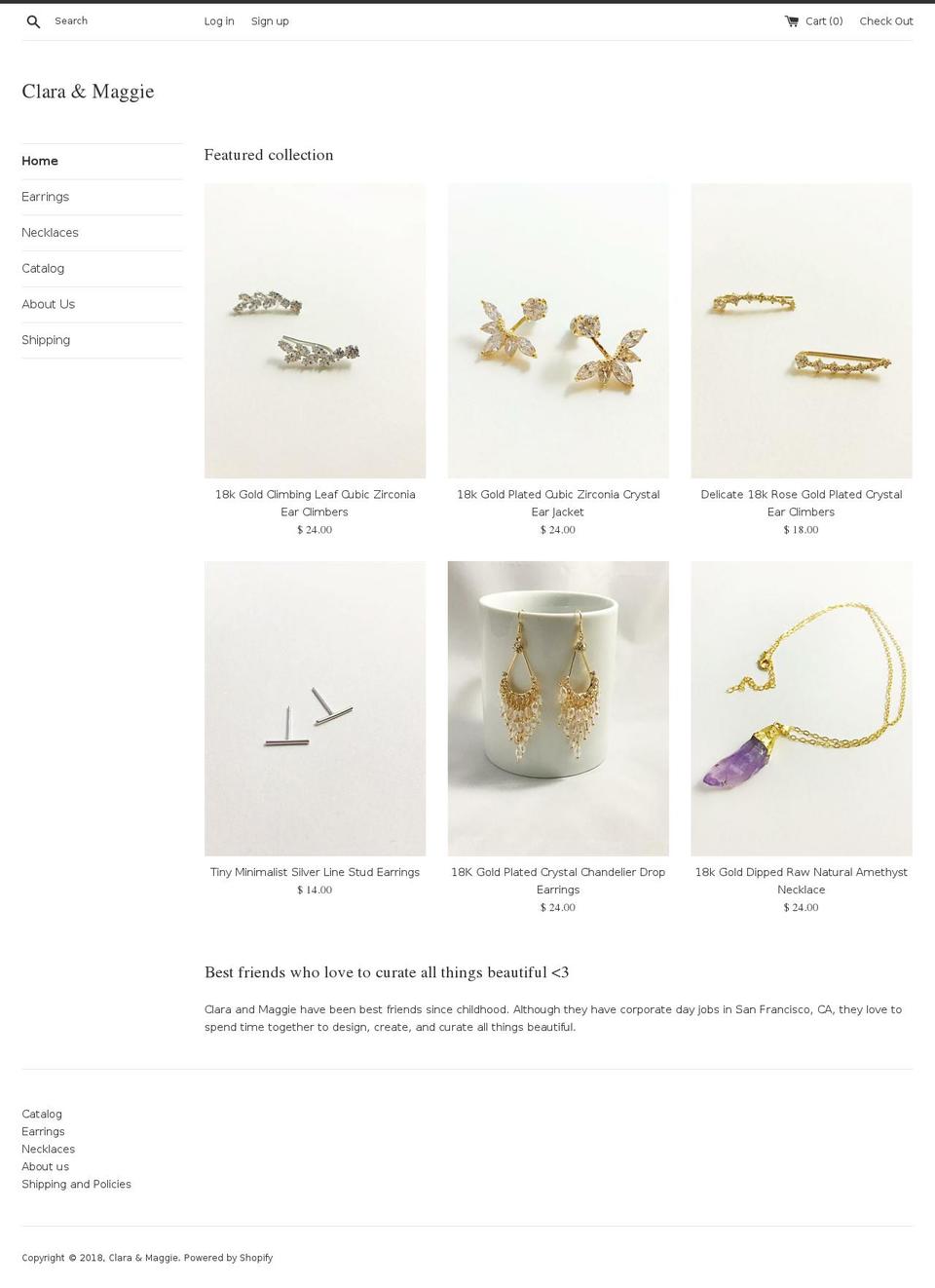 claraandmaggie.com — Shopify storefront screenshot