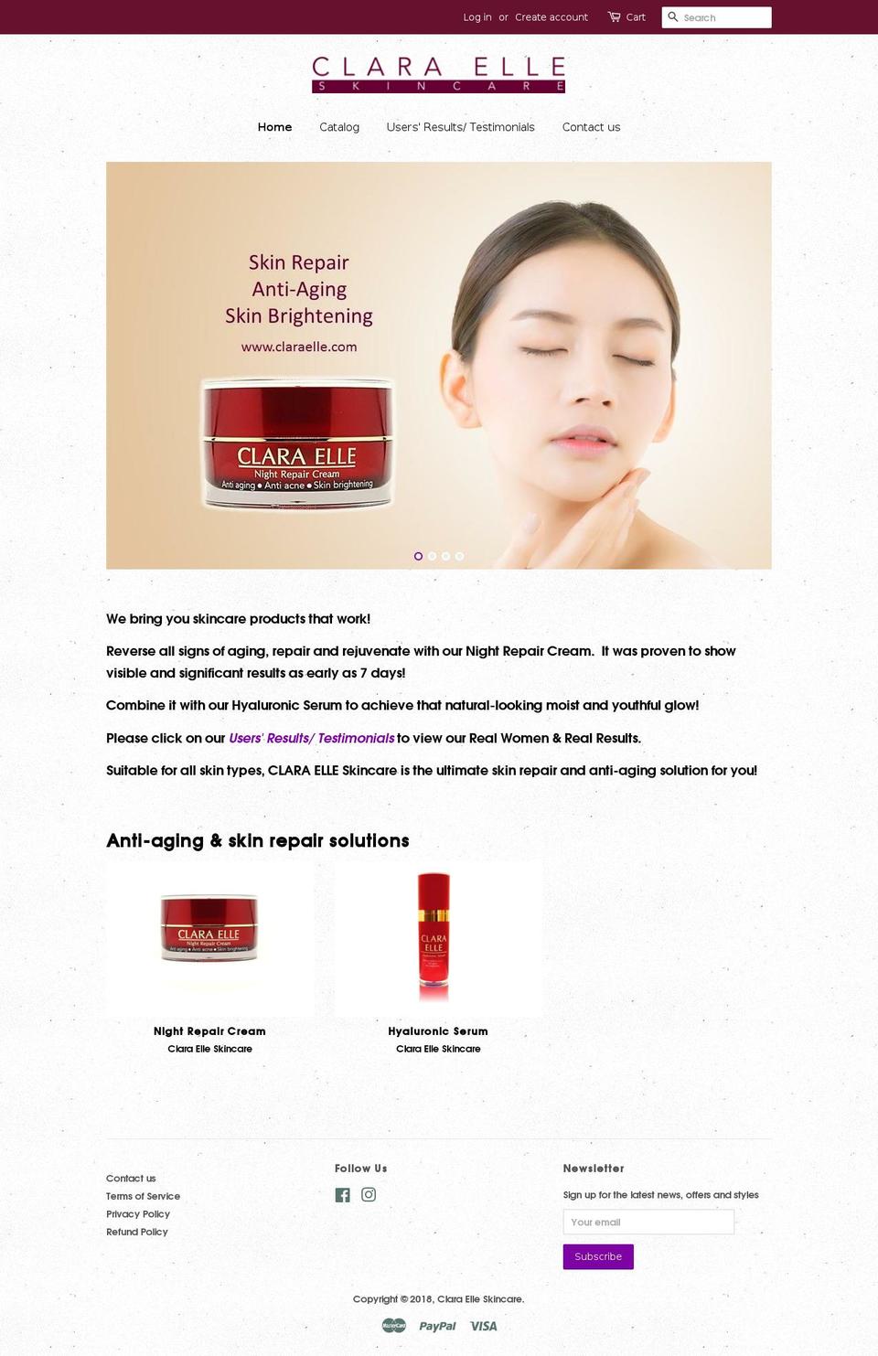 claraelle.com — Shopify storefront screenshot