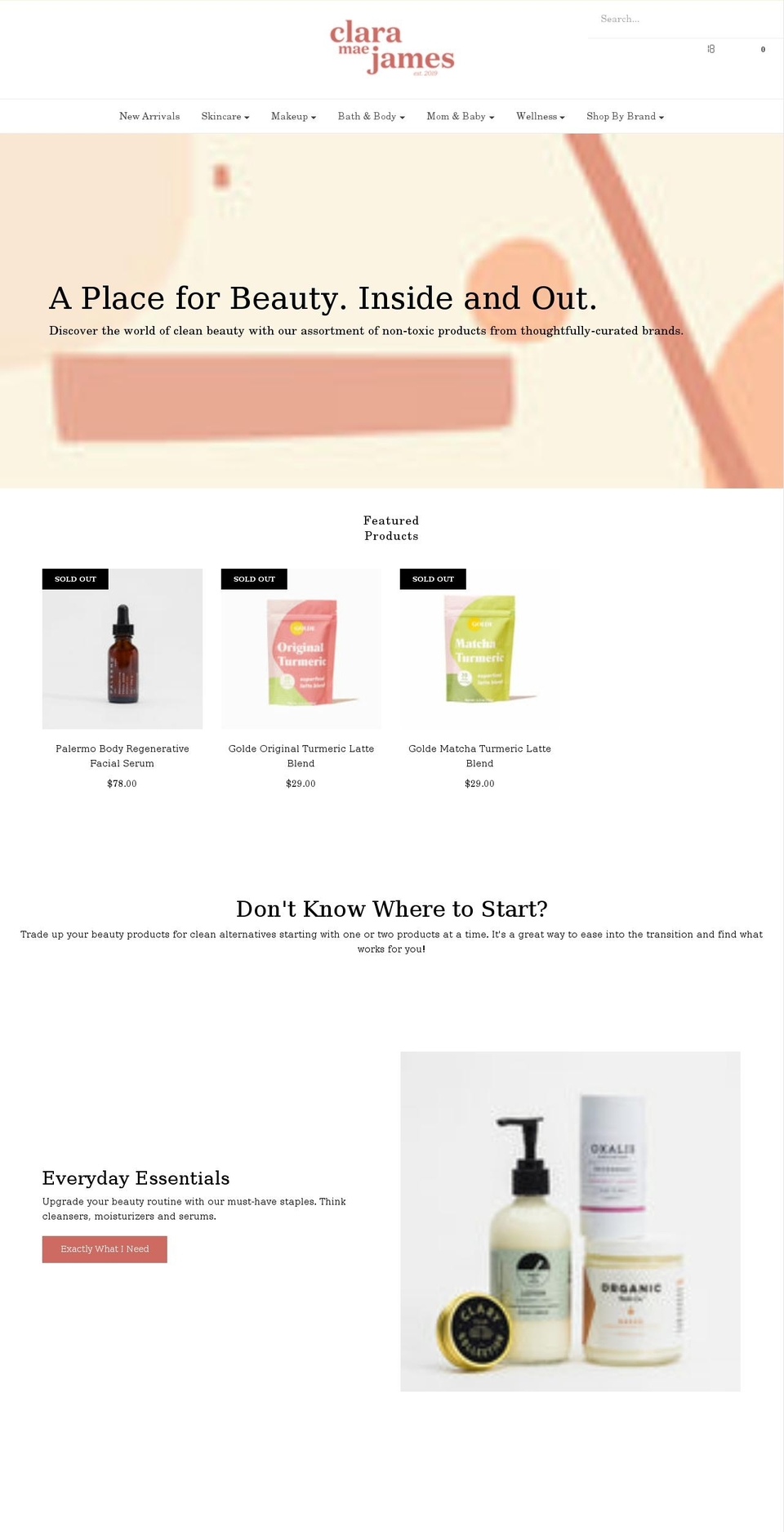 claramaejames.com shopify website screenshot