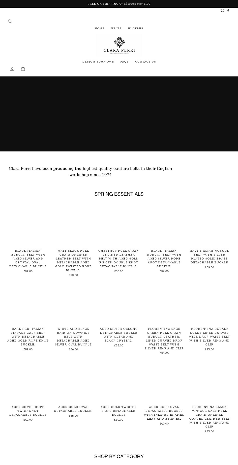 claraperri.com shopify website screenshot