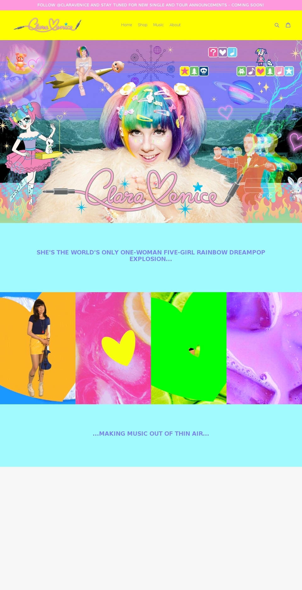 claravenice.com shopify website screenshot