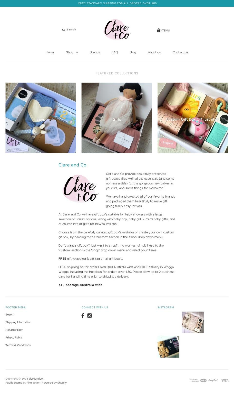 clareandco.com.au shopify website screenshot