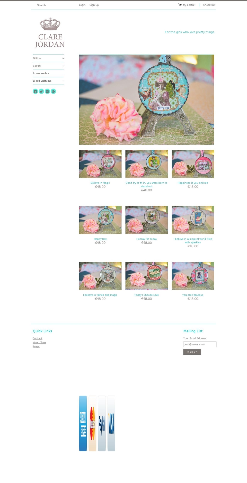 clarejordanshop.com shopify website screenshot