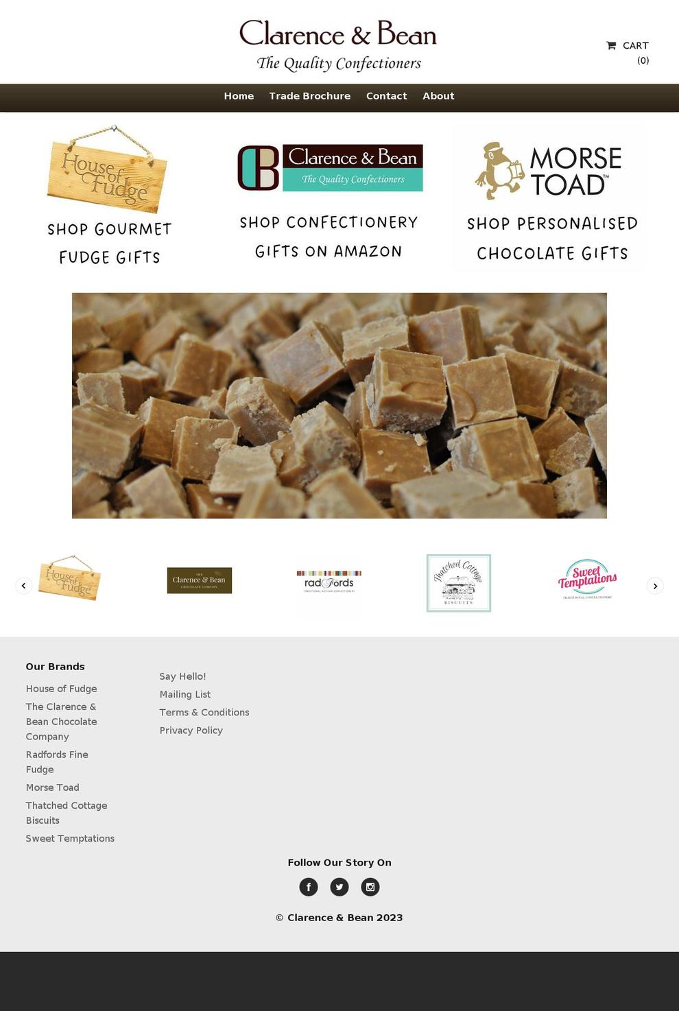 clarenceandbean.co.uk shopify website screenshot