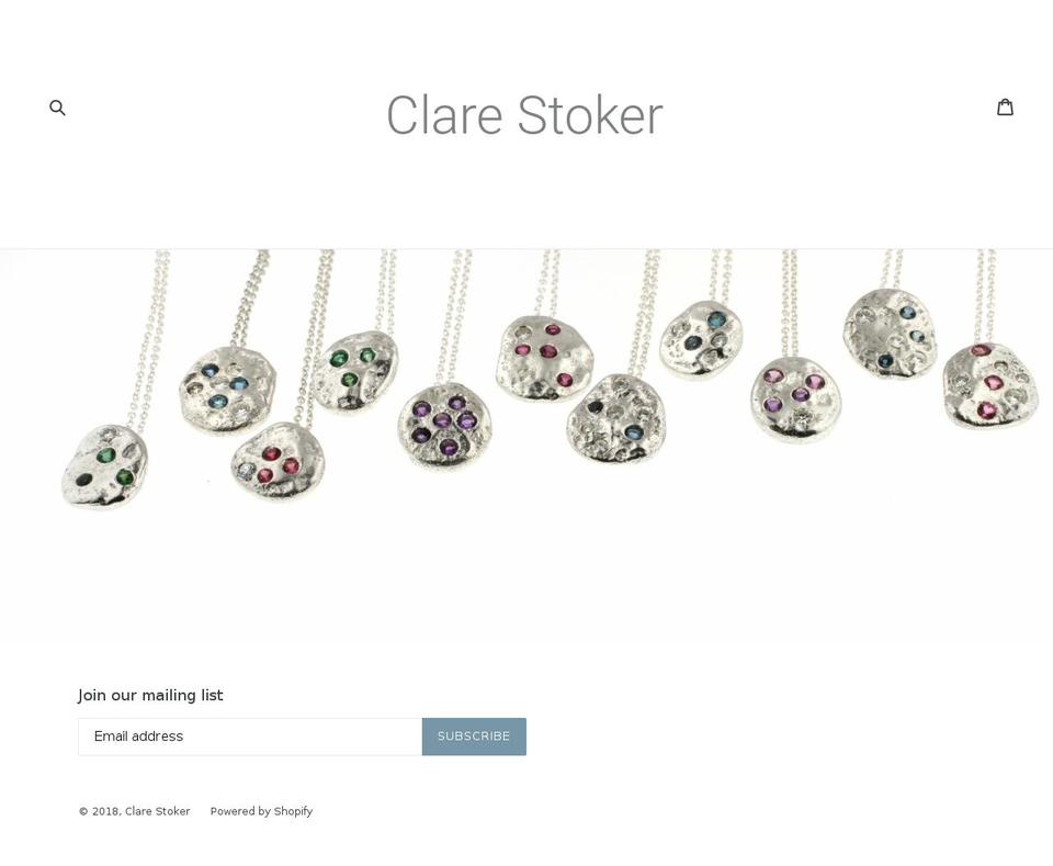 clarestoker.com — Shopify storefront screenshot