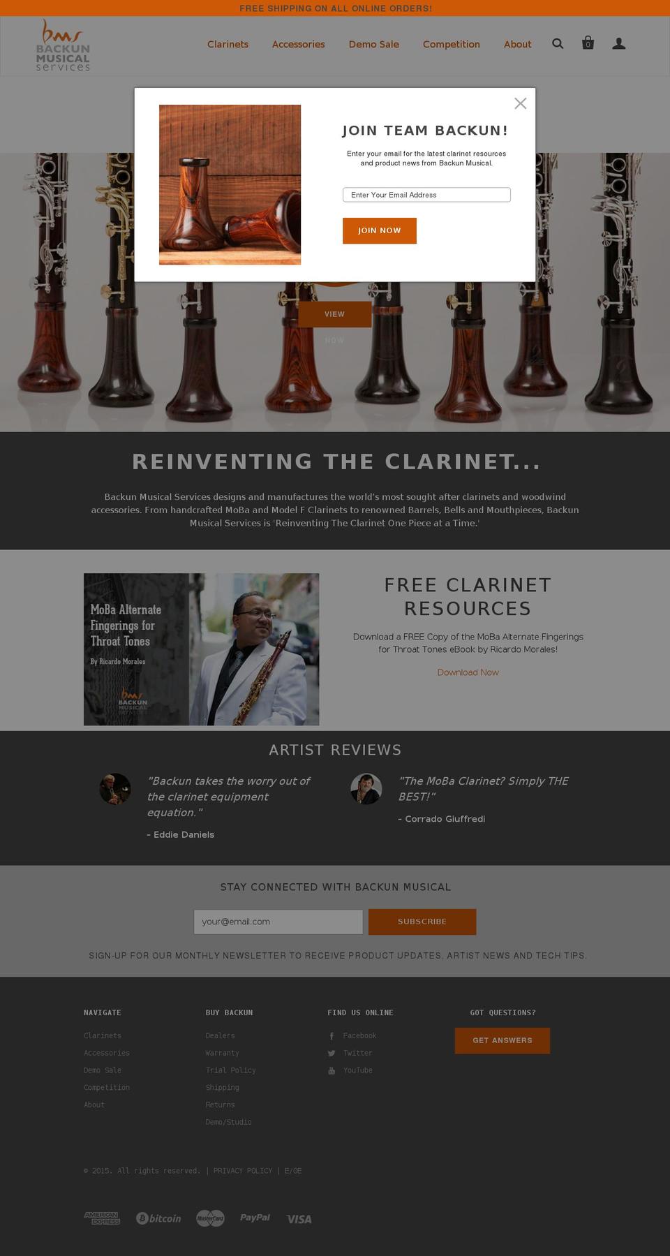 clarionmusical.com shopify website screenshot