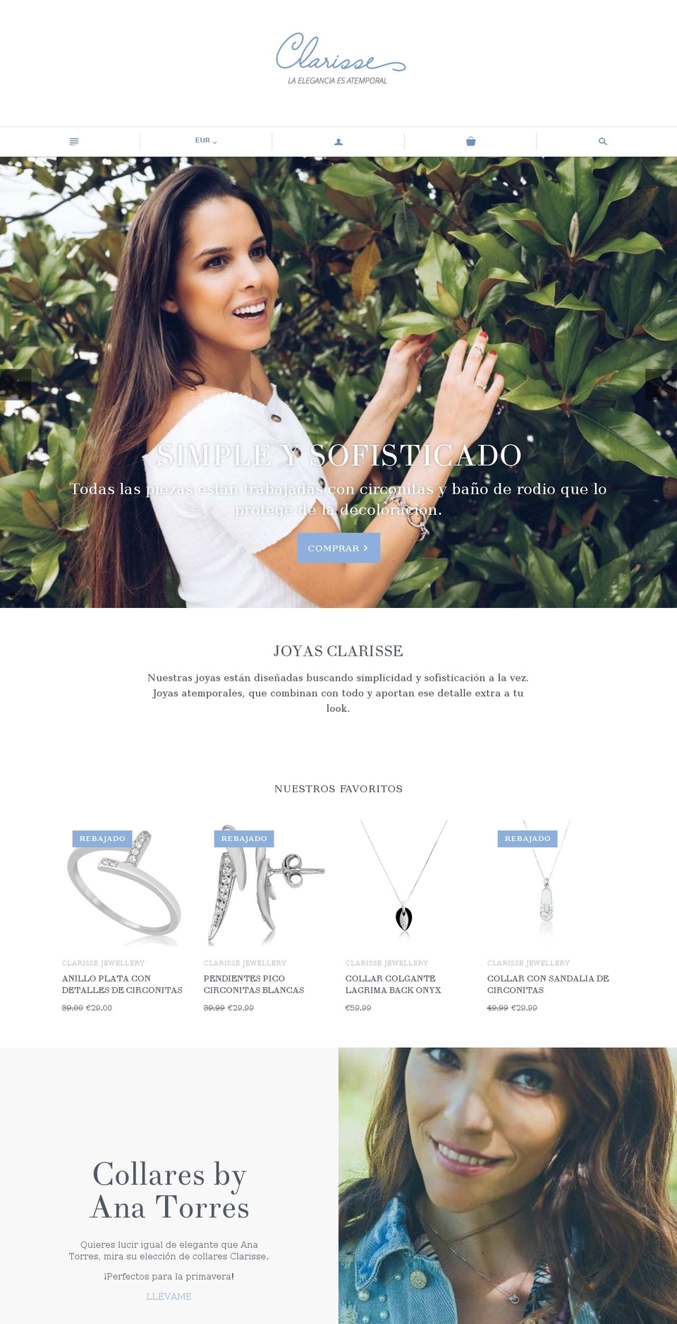 clarisse.es shopify website screenshot