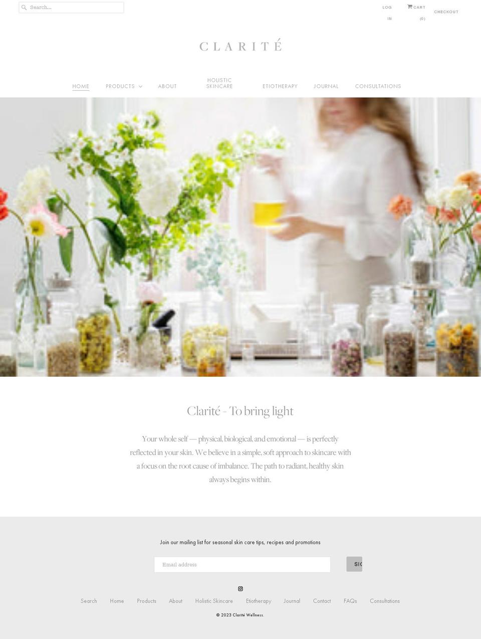 claritewellness.com shopify website screenshot