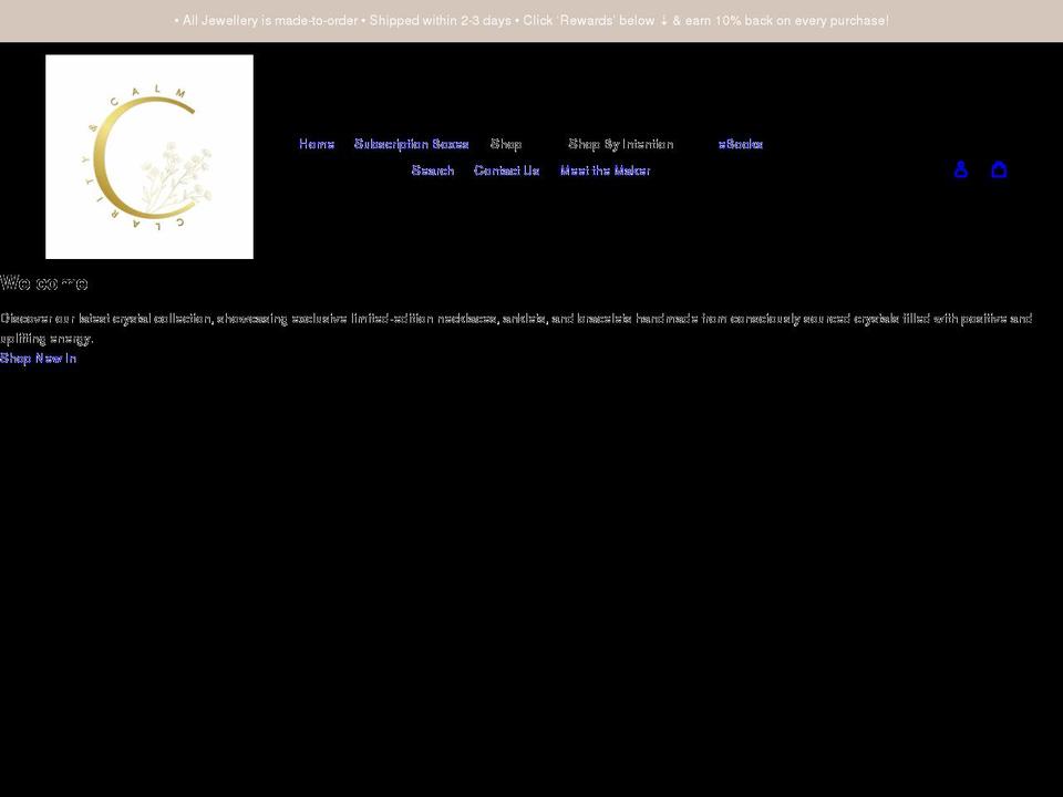 clarityandcalm.shop shopify website screenshot