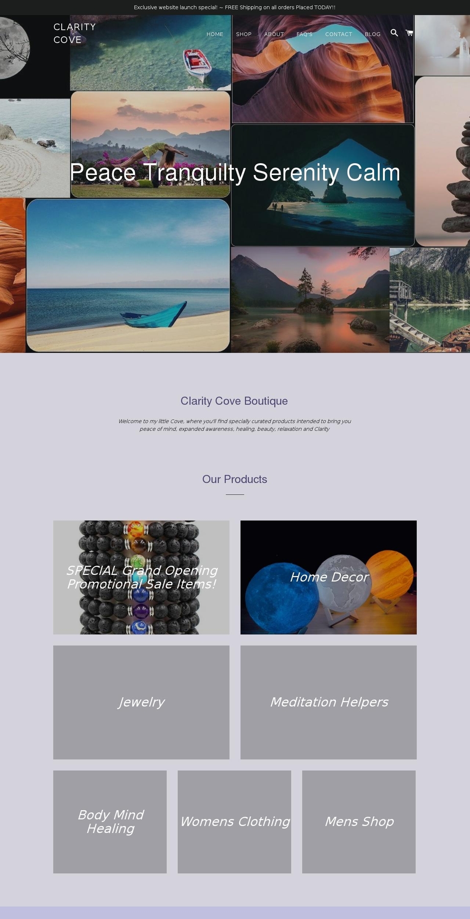 claritycove.com shopify website screenshot