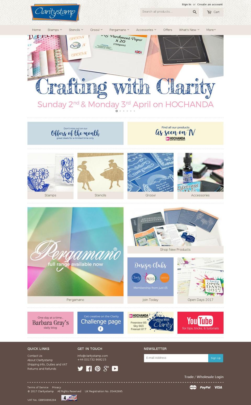 Clarity Crafts - Custom Discounting - Shopify theme site example claritystamp.co.uk