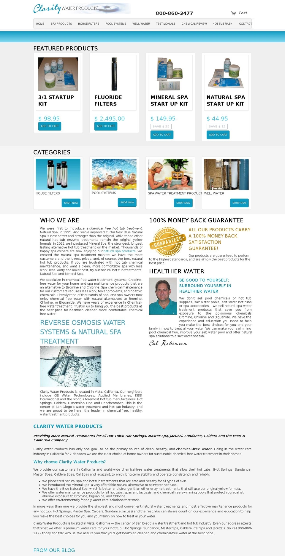 claritywaterproducts.com shopify website screenshot