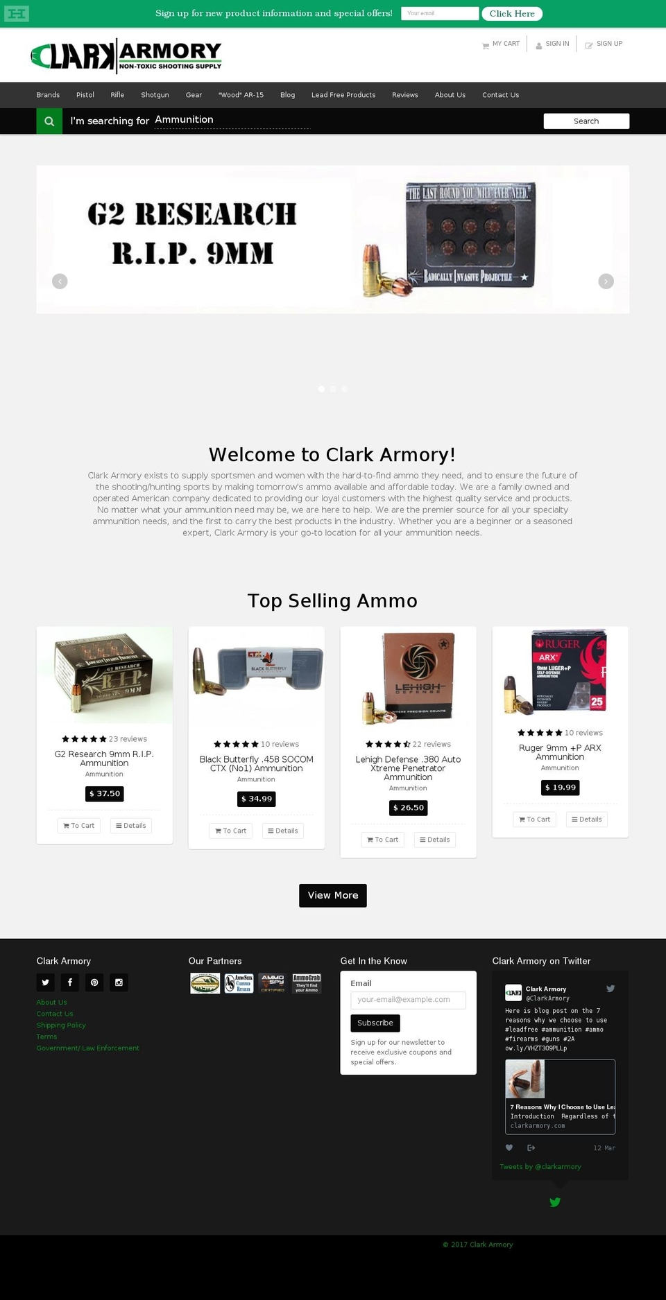 couponia2 Shopify theme site example clarkarmory.com