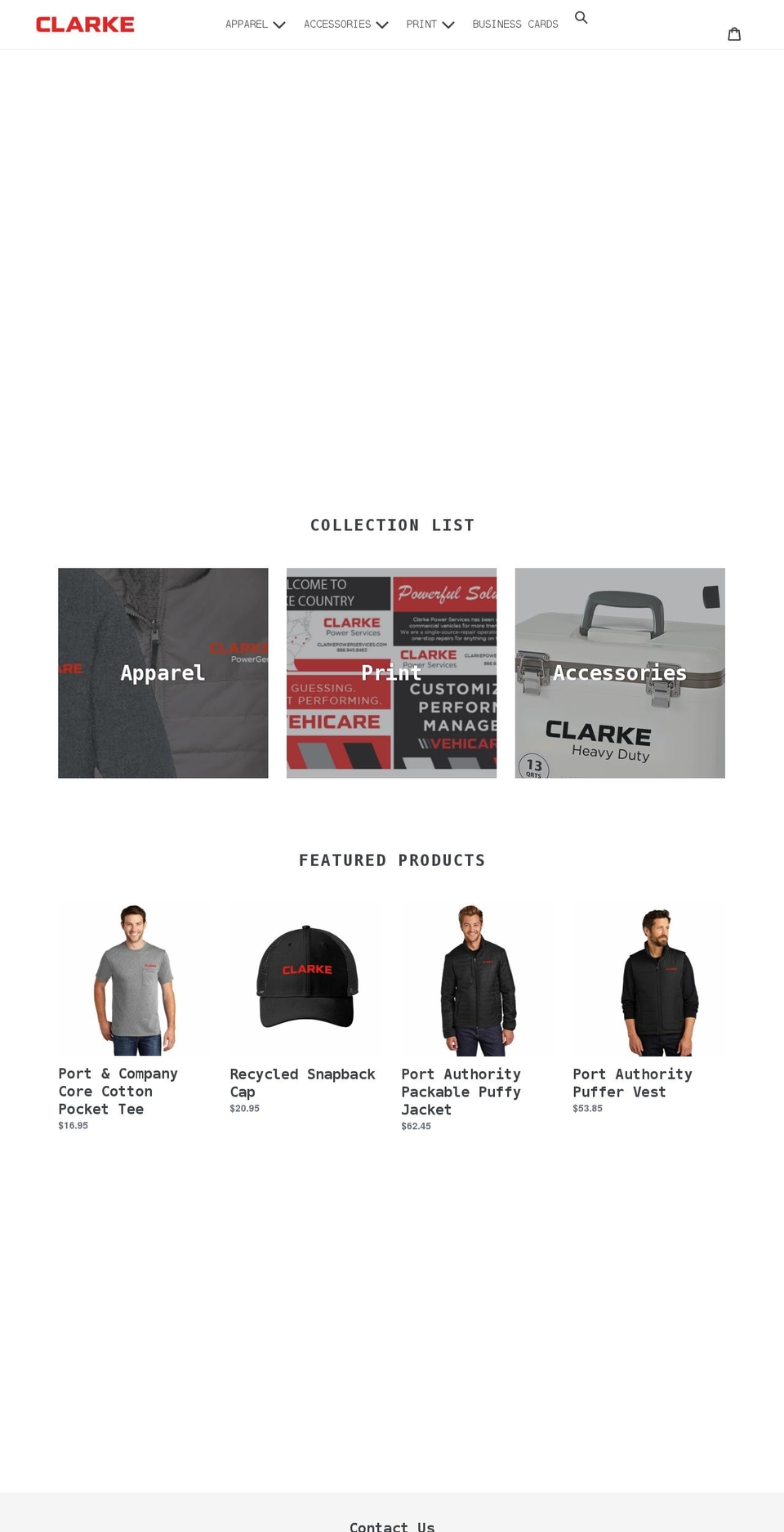 clarkepowergear.com shopify website screenshot