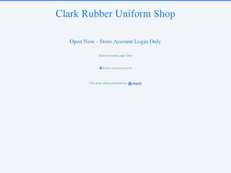 clarkrubberuniform.com — Shopify storefront screenshot