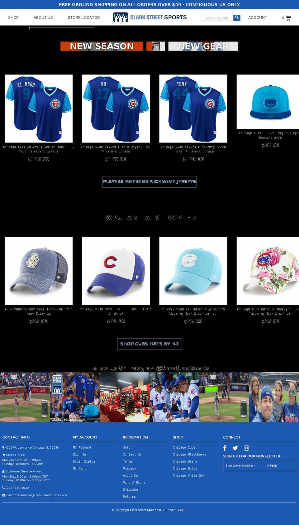 clarkstreetsports.com shopify website screenshot