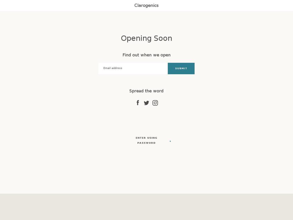 clarogenics.com — Shopify storefront screenshot