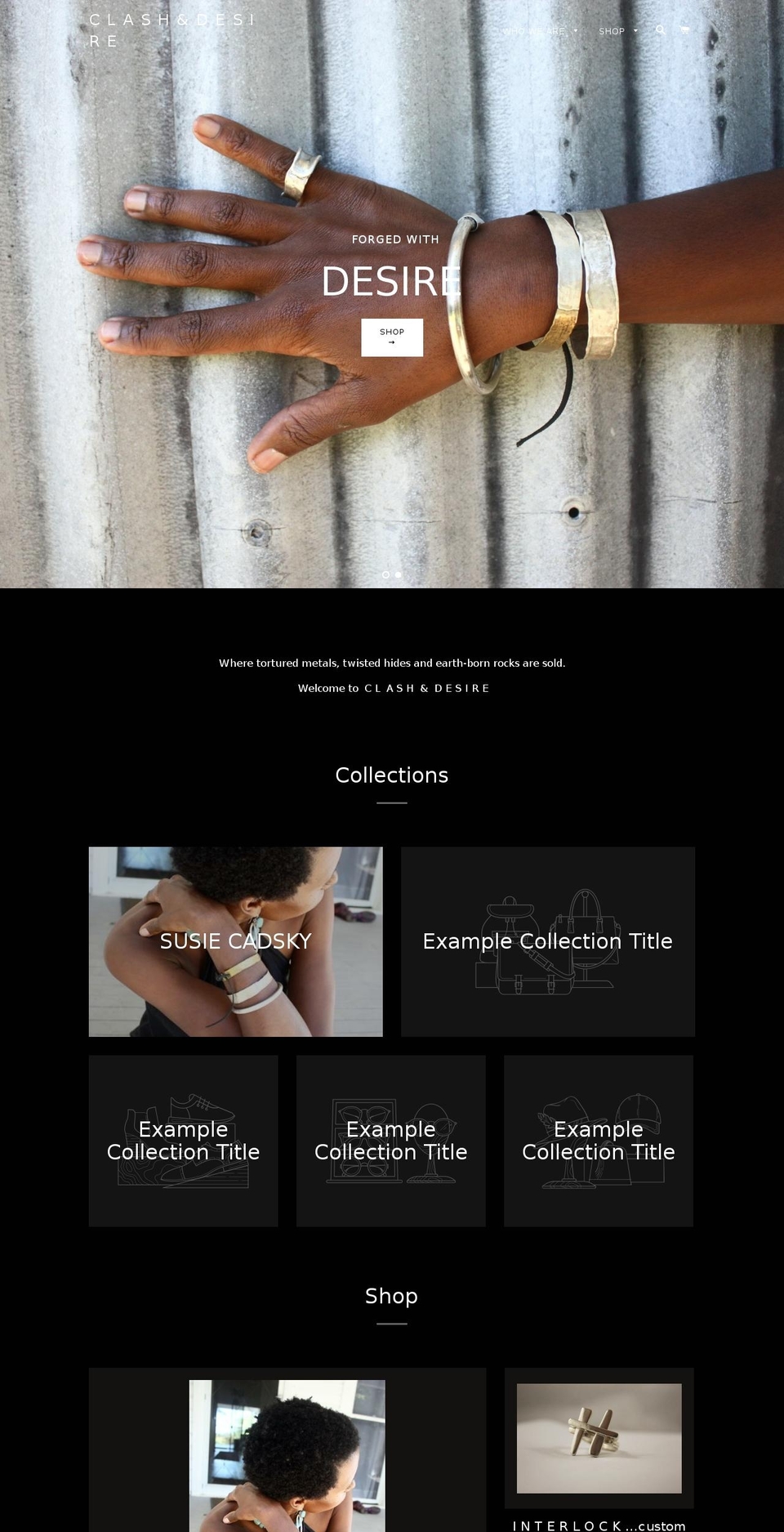clashanddesire.com — Shopify storefront screenshot