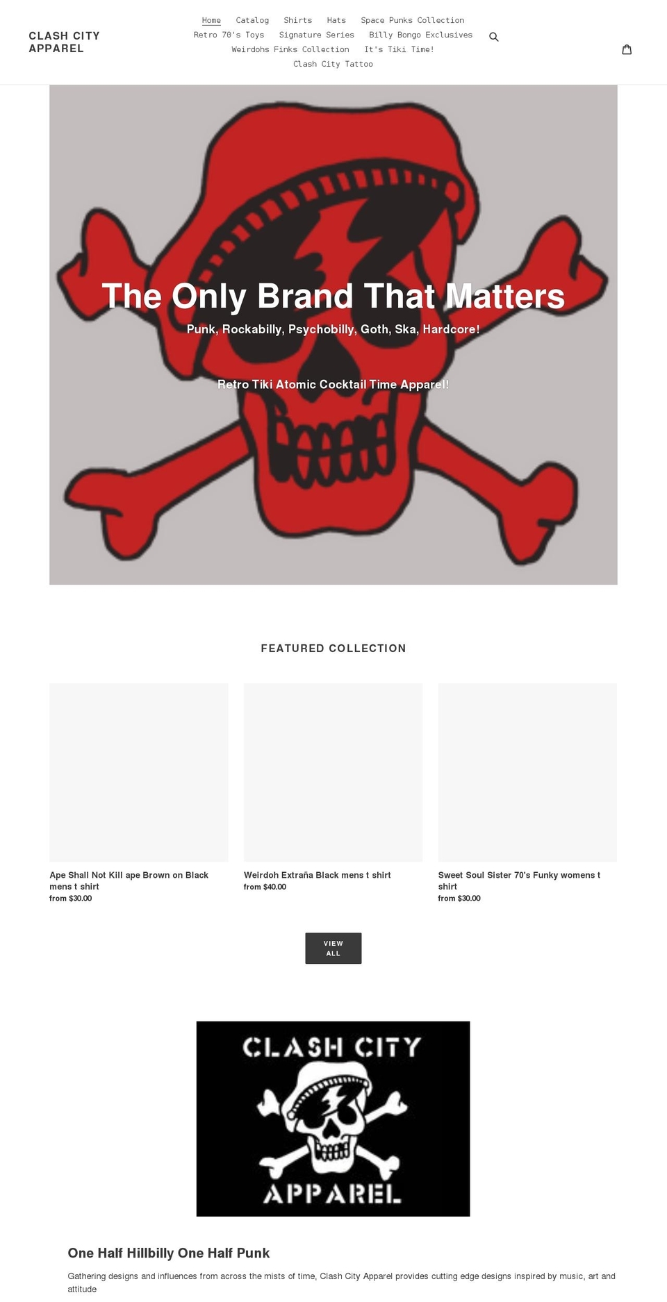 clashcityapparel.com shopify website screenshot