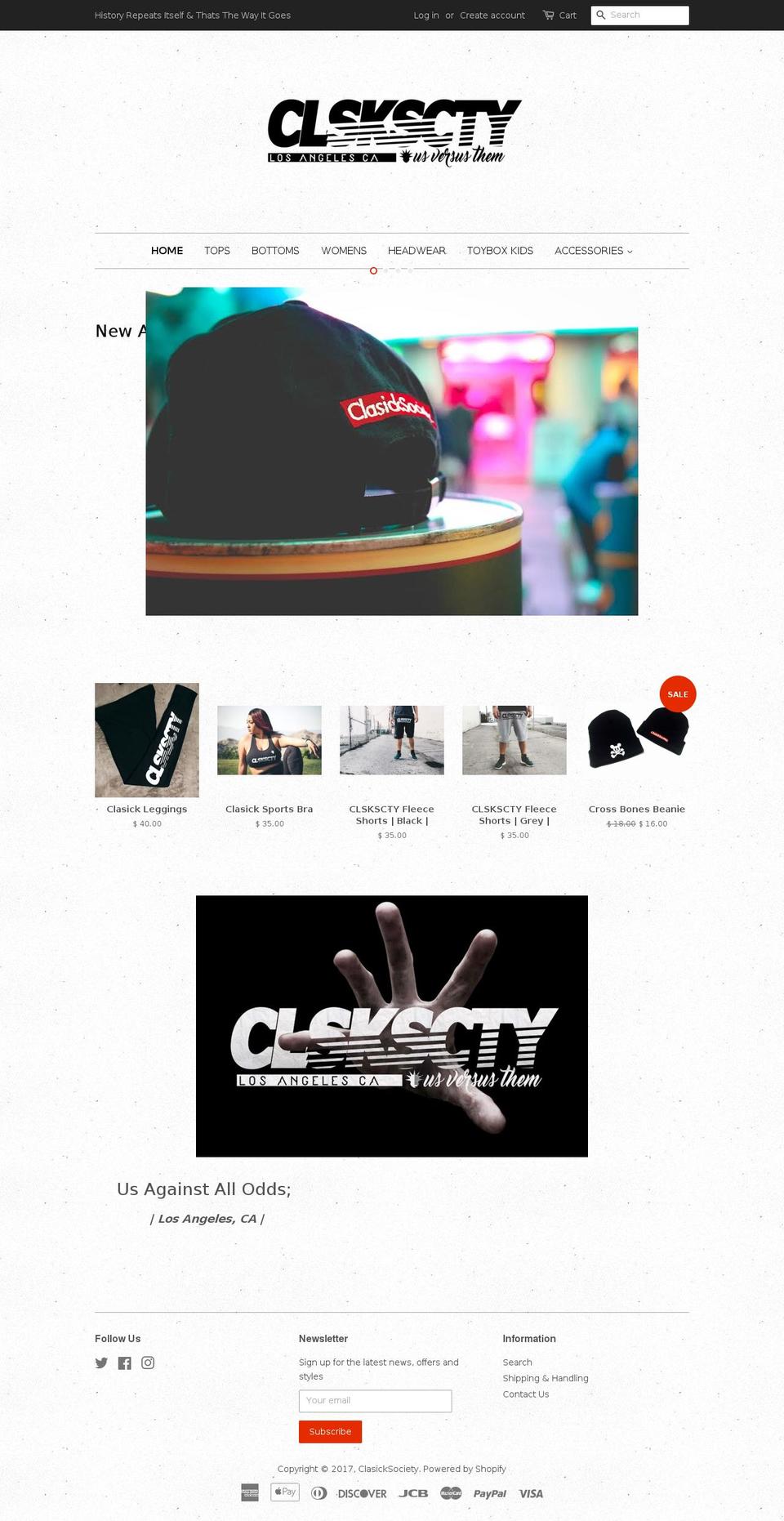 clasicksociety.com shopify website screenshot