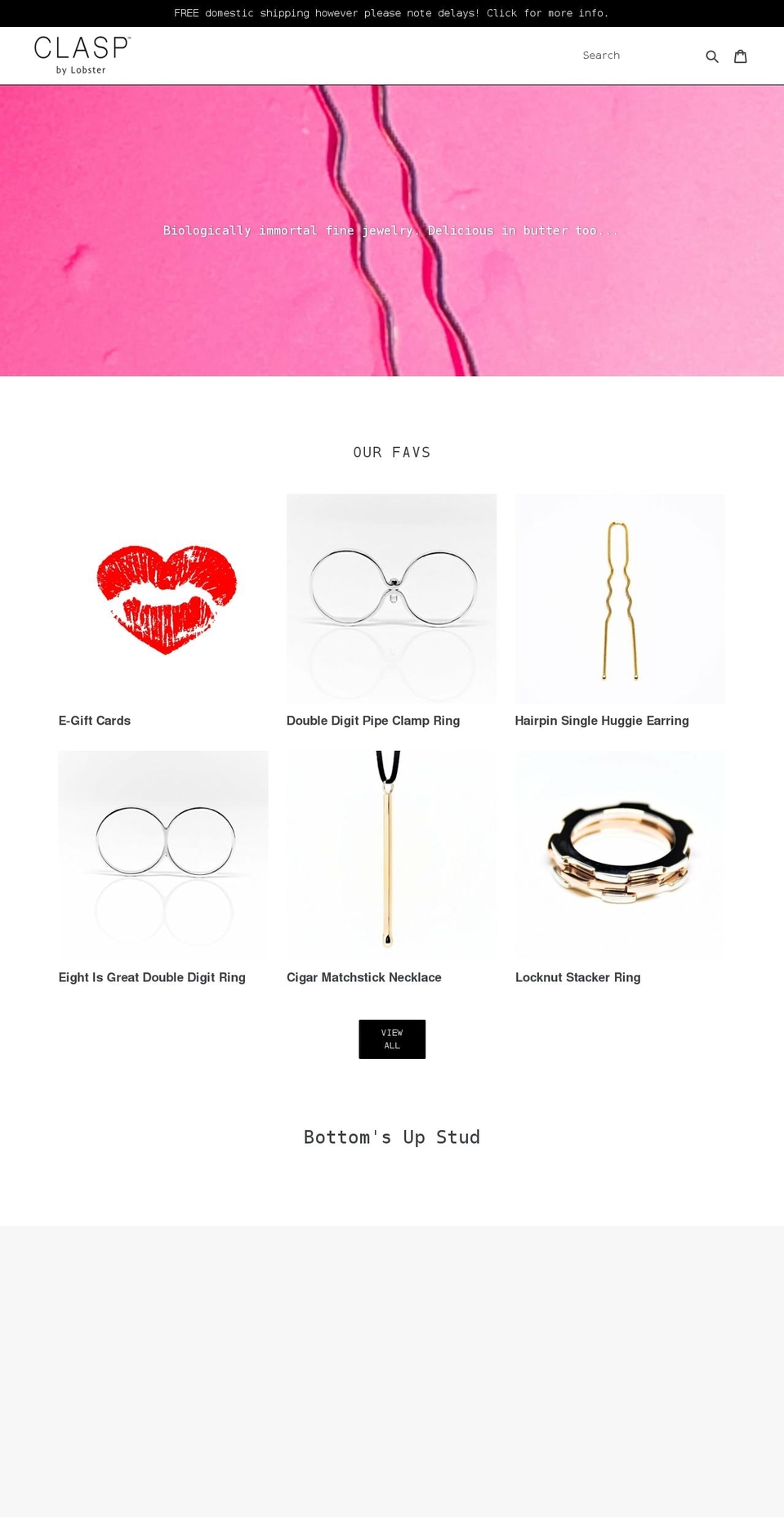 claspbylobster.com shopify website screenshot