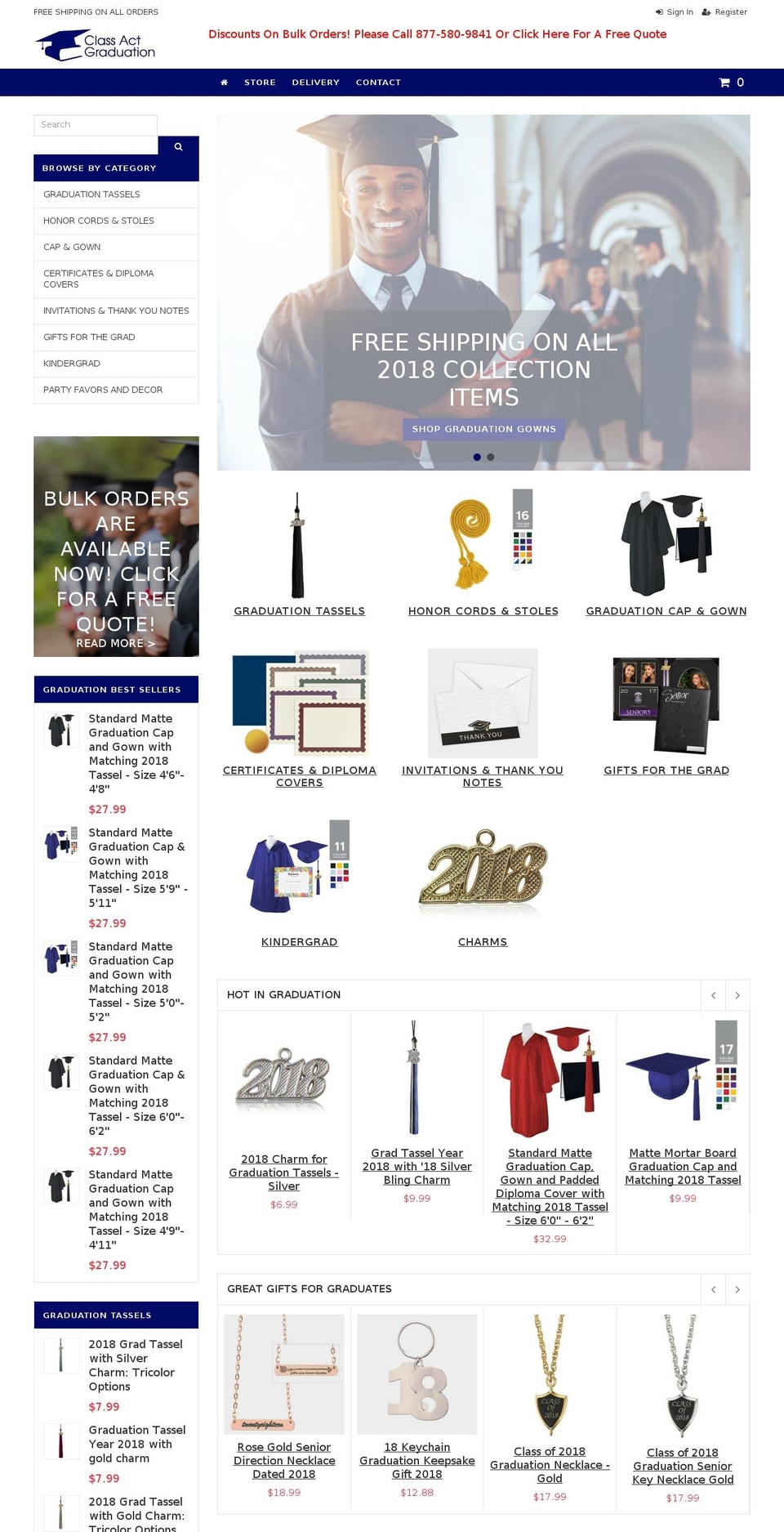 classactgraduation.com shopify website screenshot