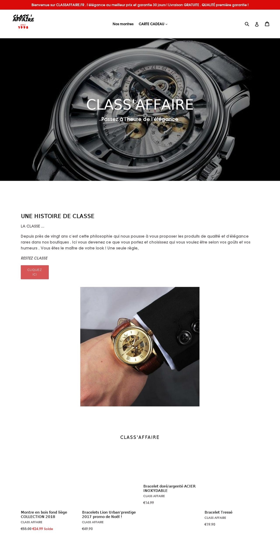 classaffaire.fr shopify website screenshot