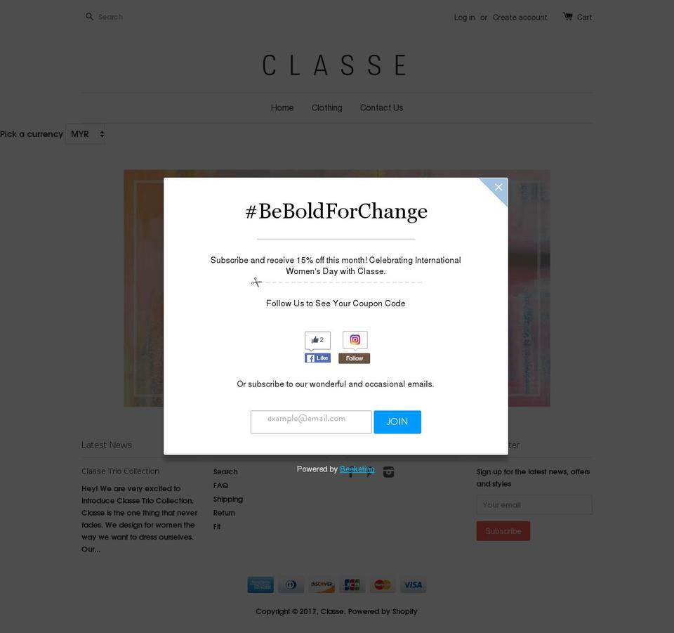 classelabel.com shopify website screenshot