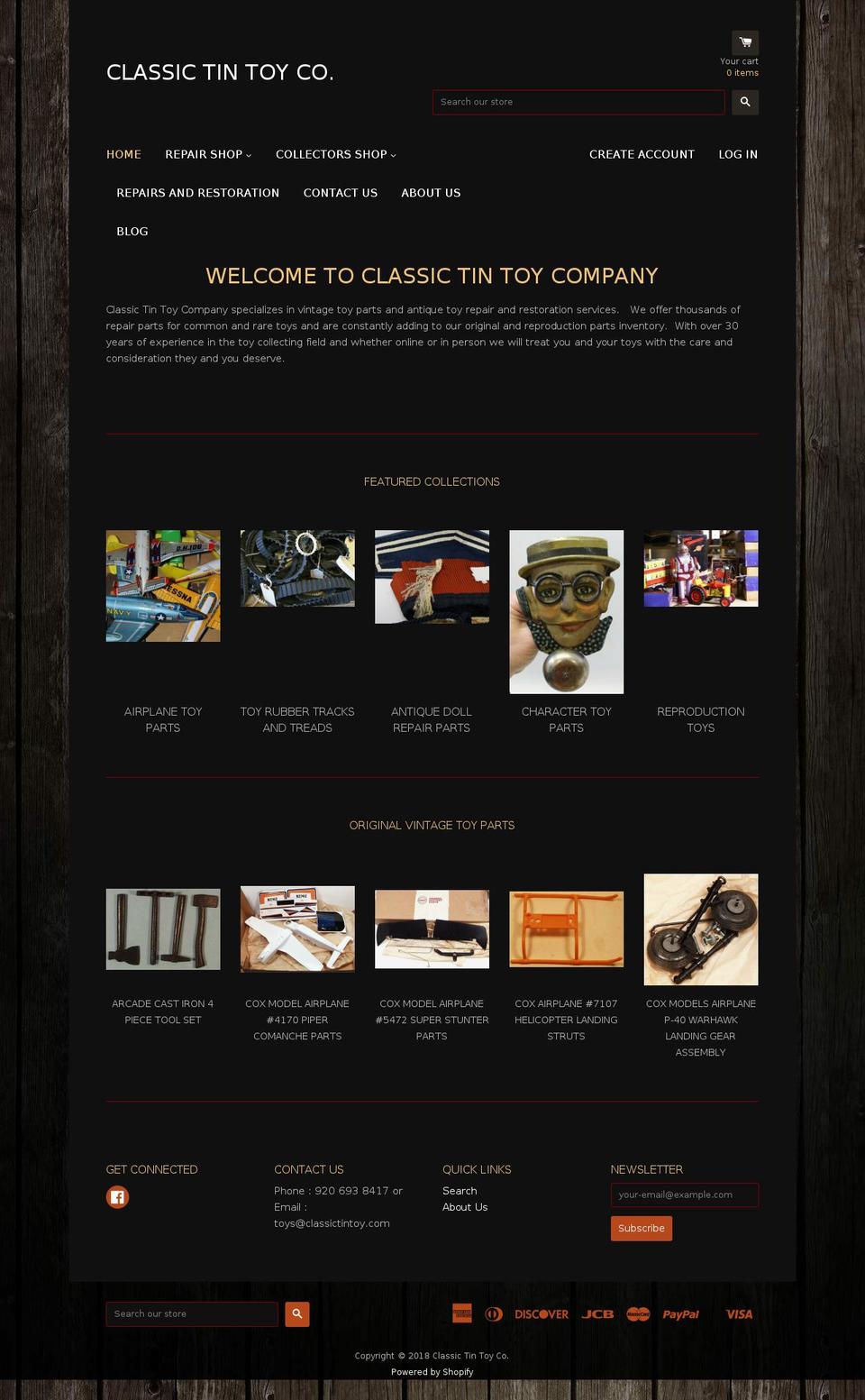 classic-tin-toy-co.myshopify.com shopify website screenshot