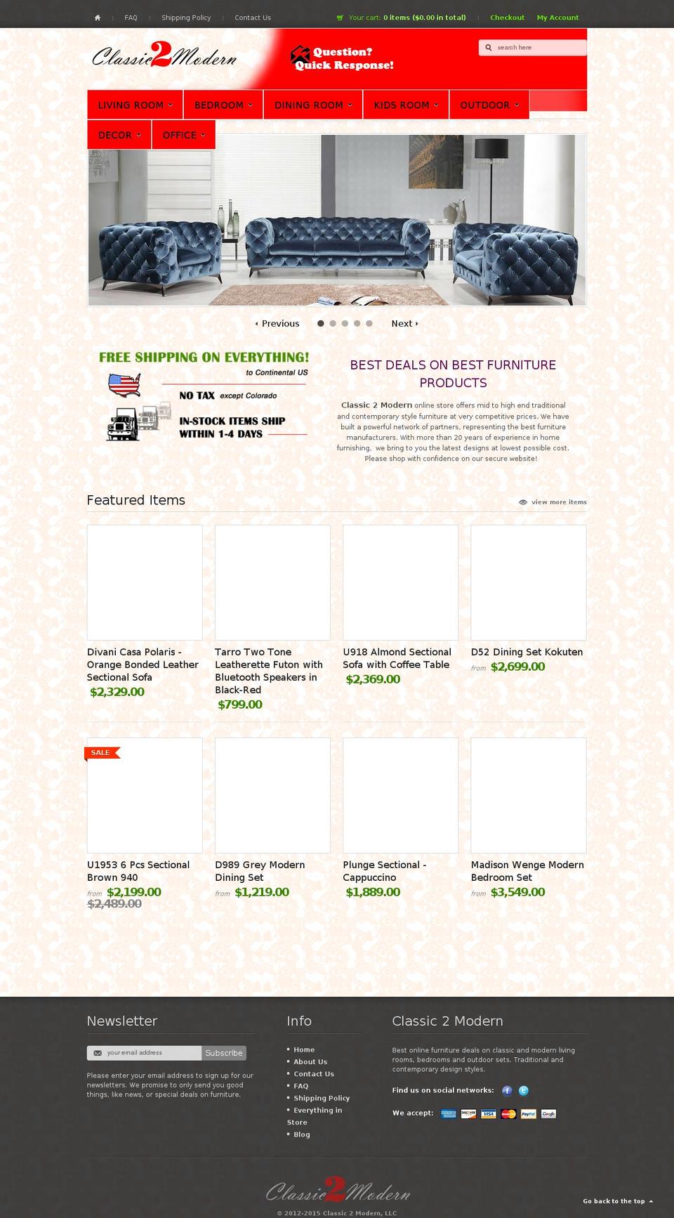 classic2modern.com shopify website screenshot