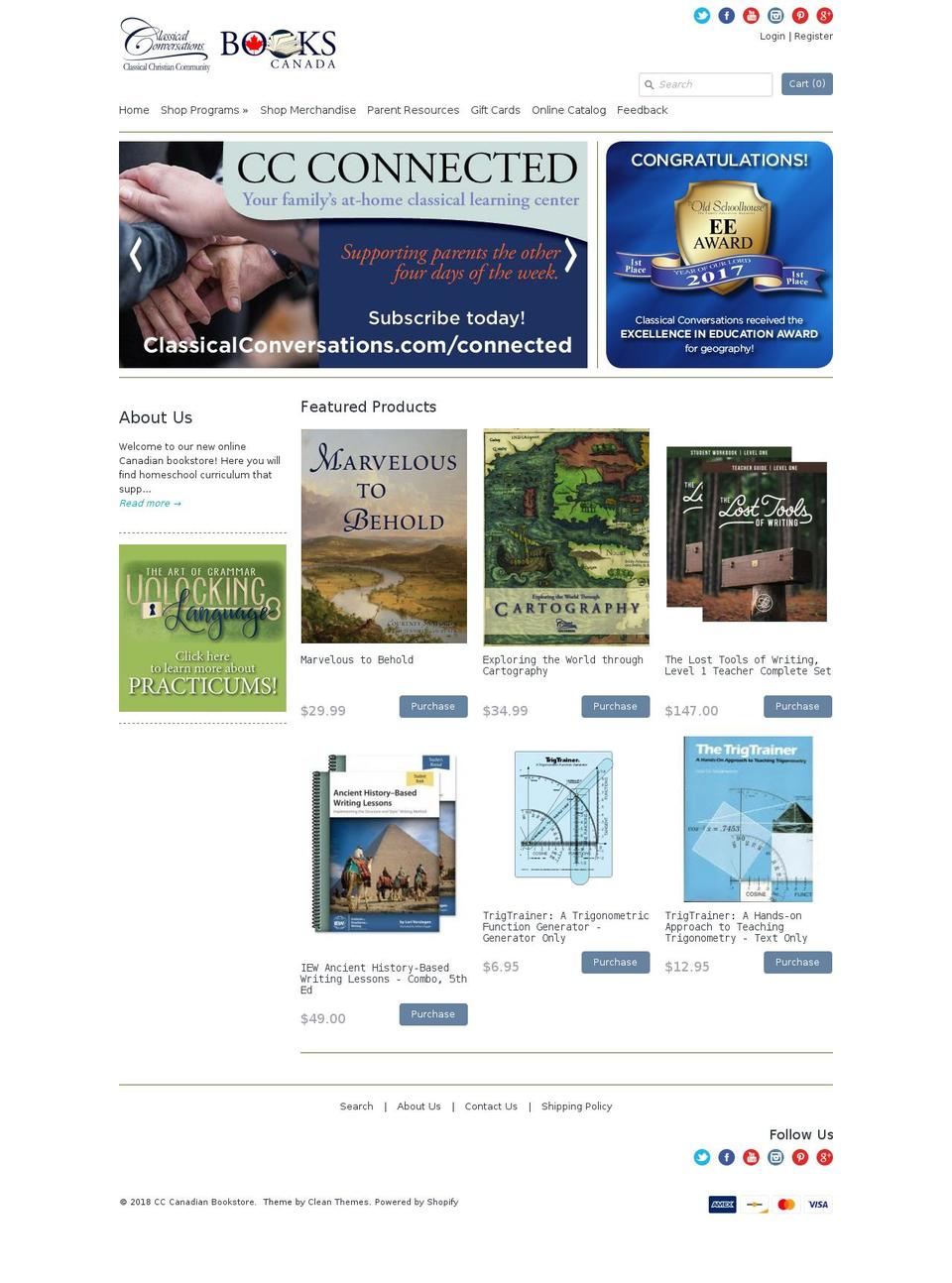 classicalbookstore.ca shopify website screenshot
