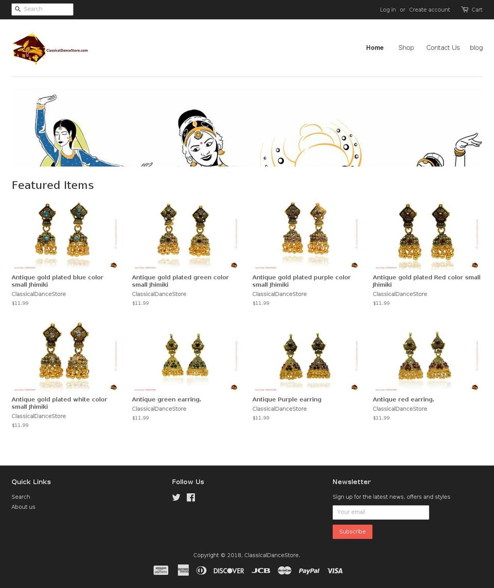 classicaldancestore.com — Shopify storefront screenshot