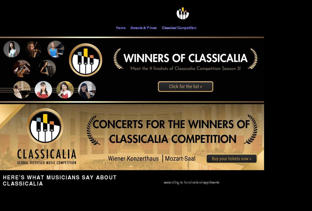 classicalia.com shopify website screenshot