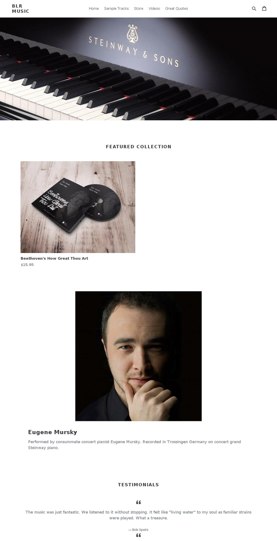 classicalldsmusic.com — Shopify storefront screenshot
