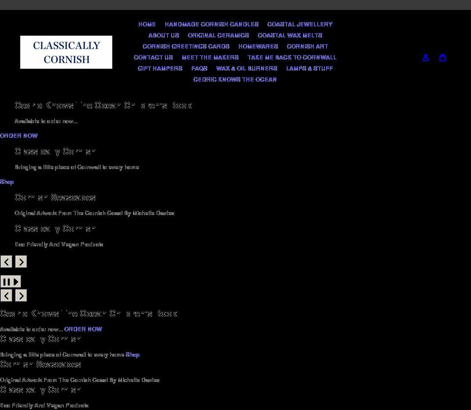 classicallycornish.co.uk shopify website screenshot