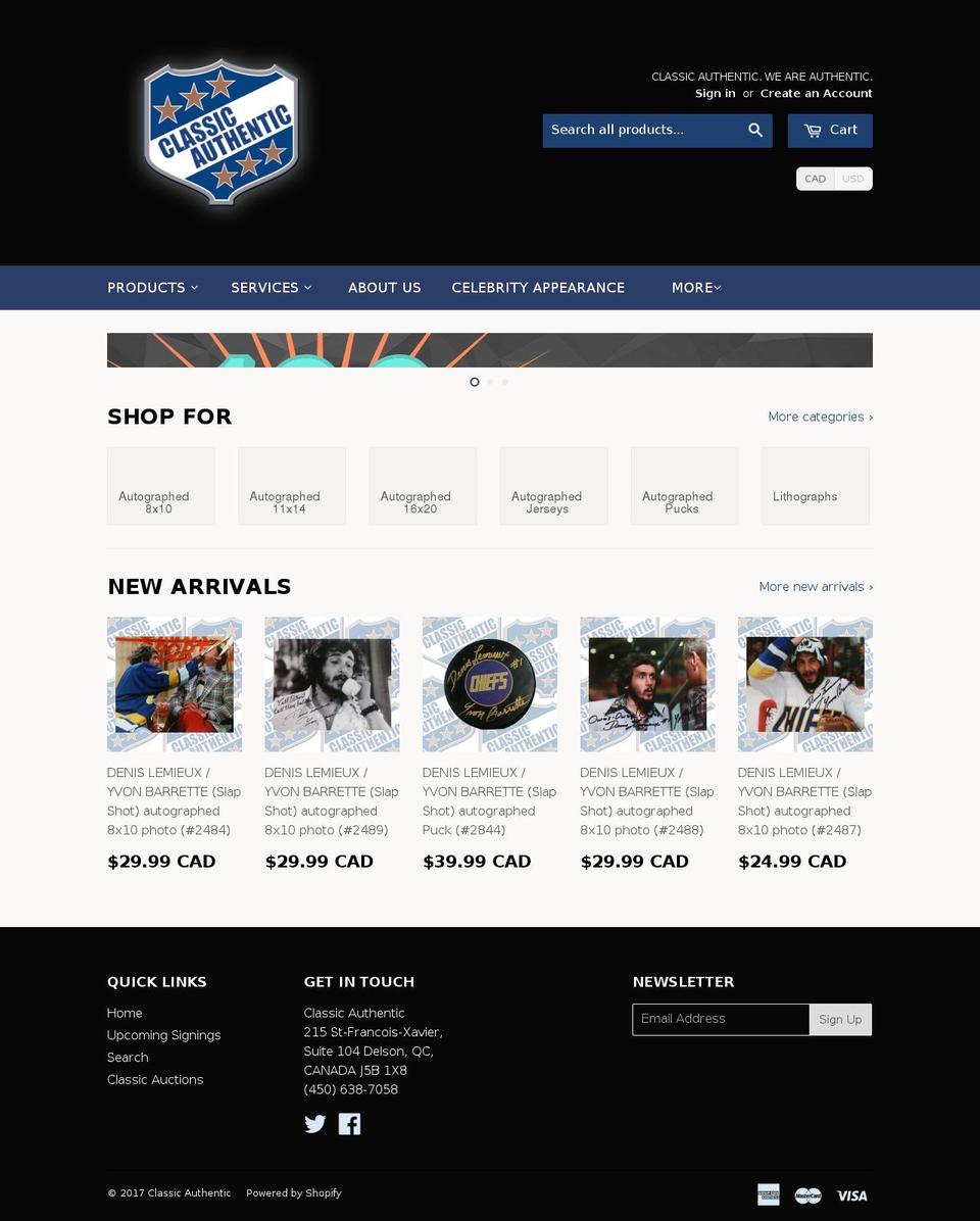 classicauthentic.com shopify website screenshot