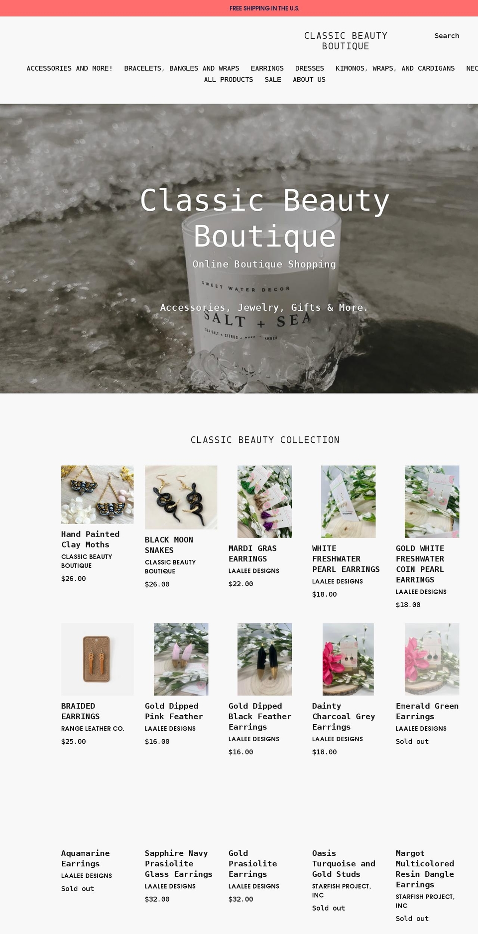 LIVE SITE with Installments message Shopify theme site example classicbeautyboutique.net