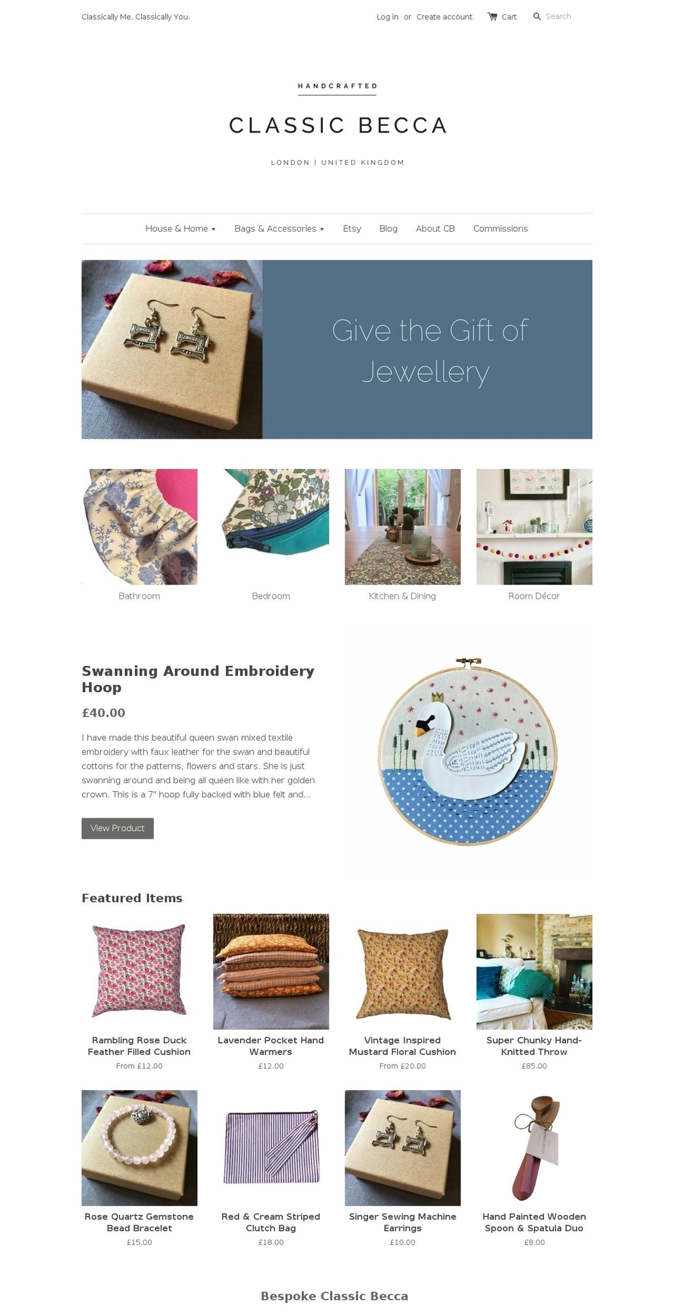 classicbecca.com — Shopify storefront screenshot