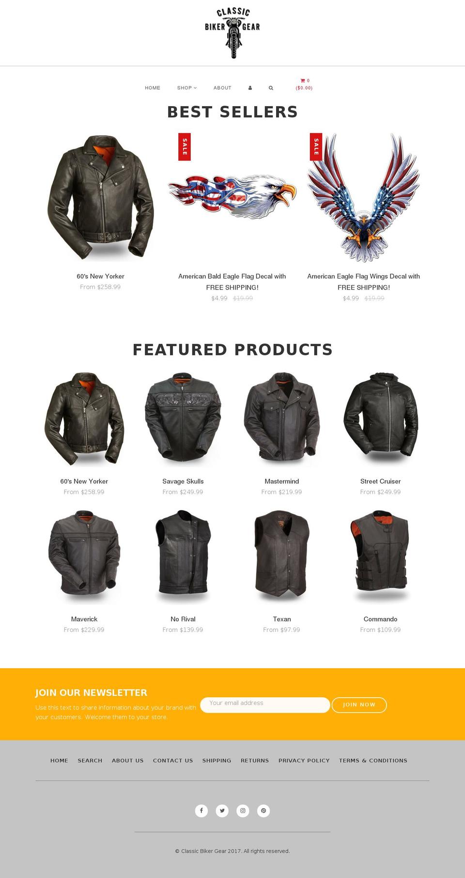 pouch-demo Shopify theme site example classicbikergear.com