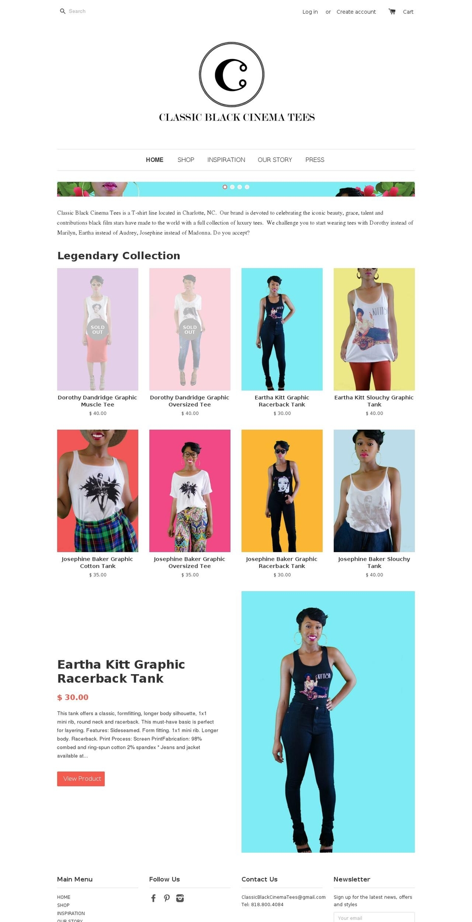 classicblackcinematees.com shopify website screenshot