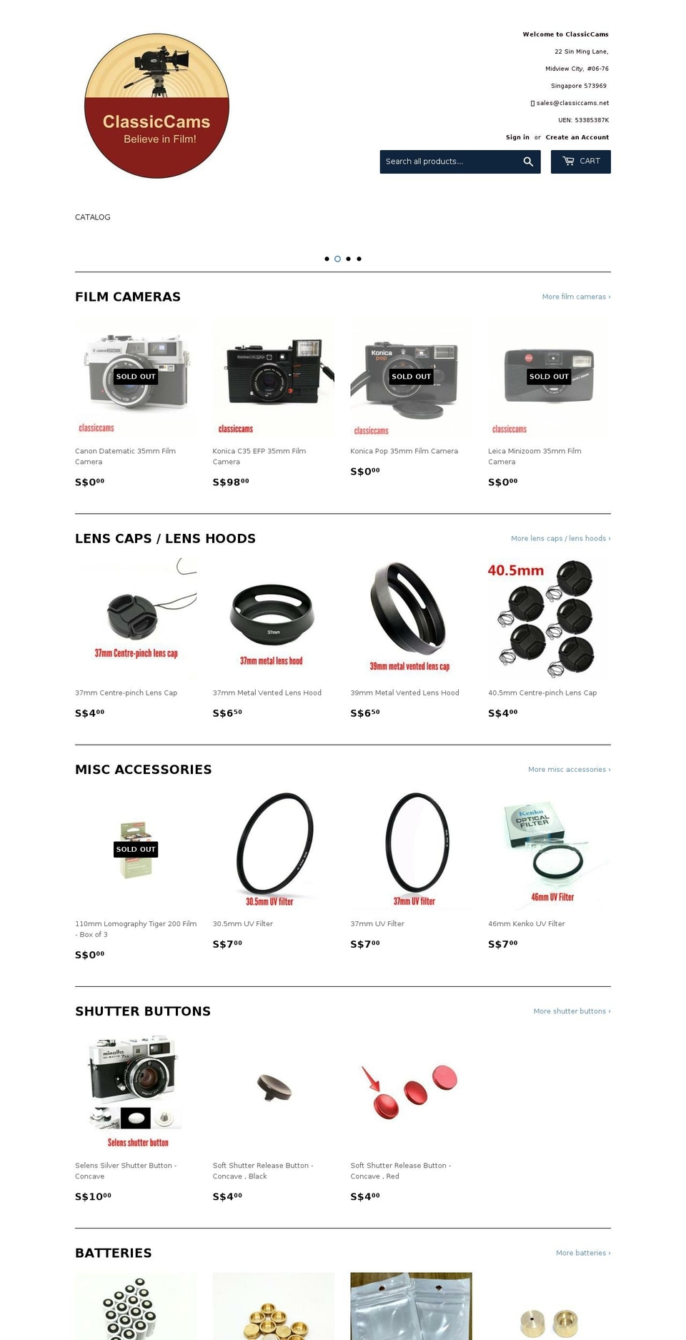 classiccams.net shopify website screenshot