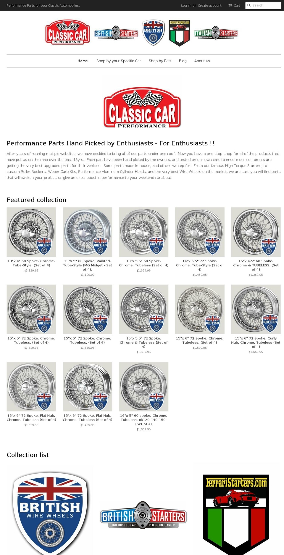 classiccarperformance.com shopify website screenshot