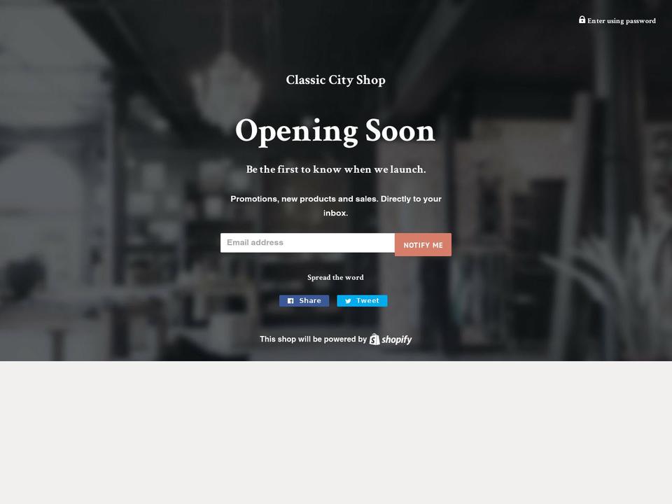 classiccityshop.com — Shopify storefront screenshot