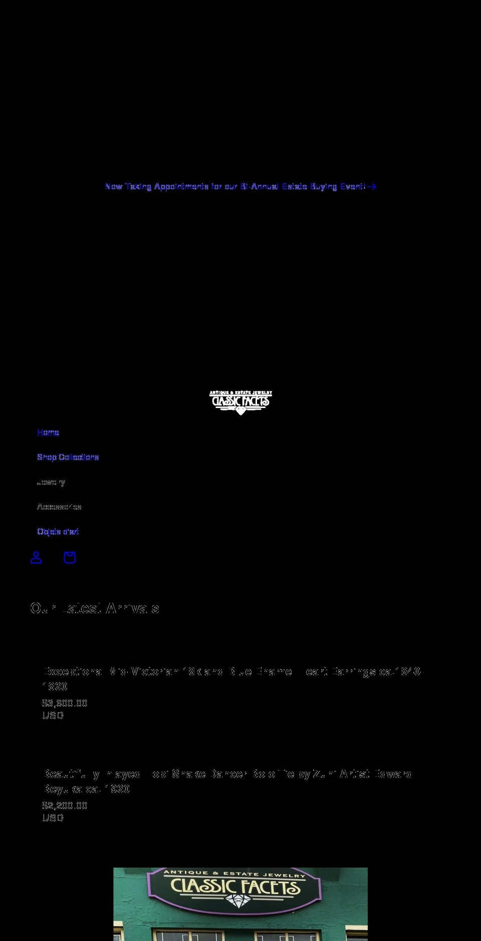 classicfacets.com shopify website screenshot